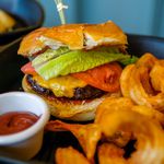 Chocoburger with curly fries ($15)
